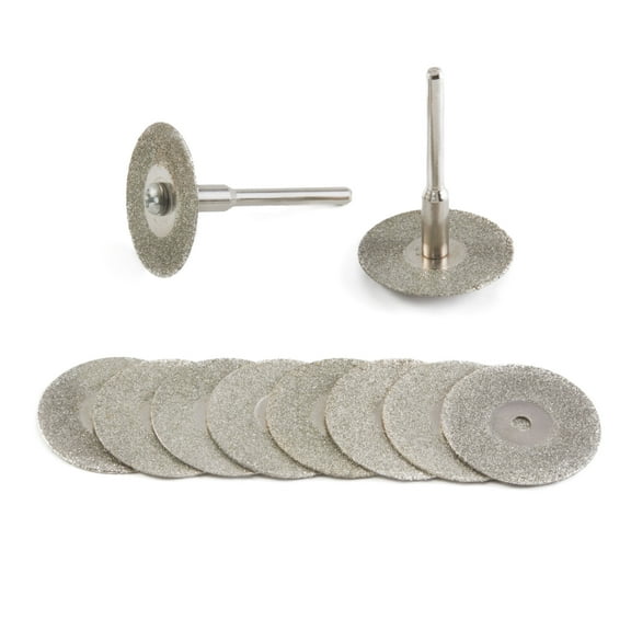 JINGLING 25mm 1" Diamond Cutting Wheels Coated Rotary Blade Cut Off Discs Tile Bit Tools for Dremel Accessories Pack of 10Pcs