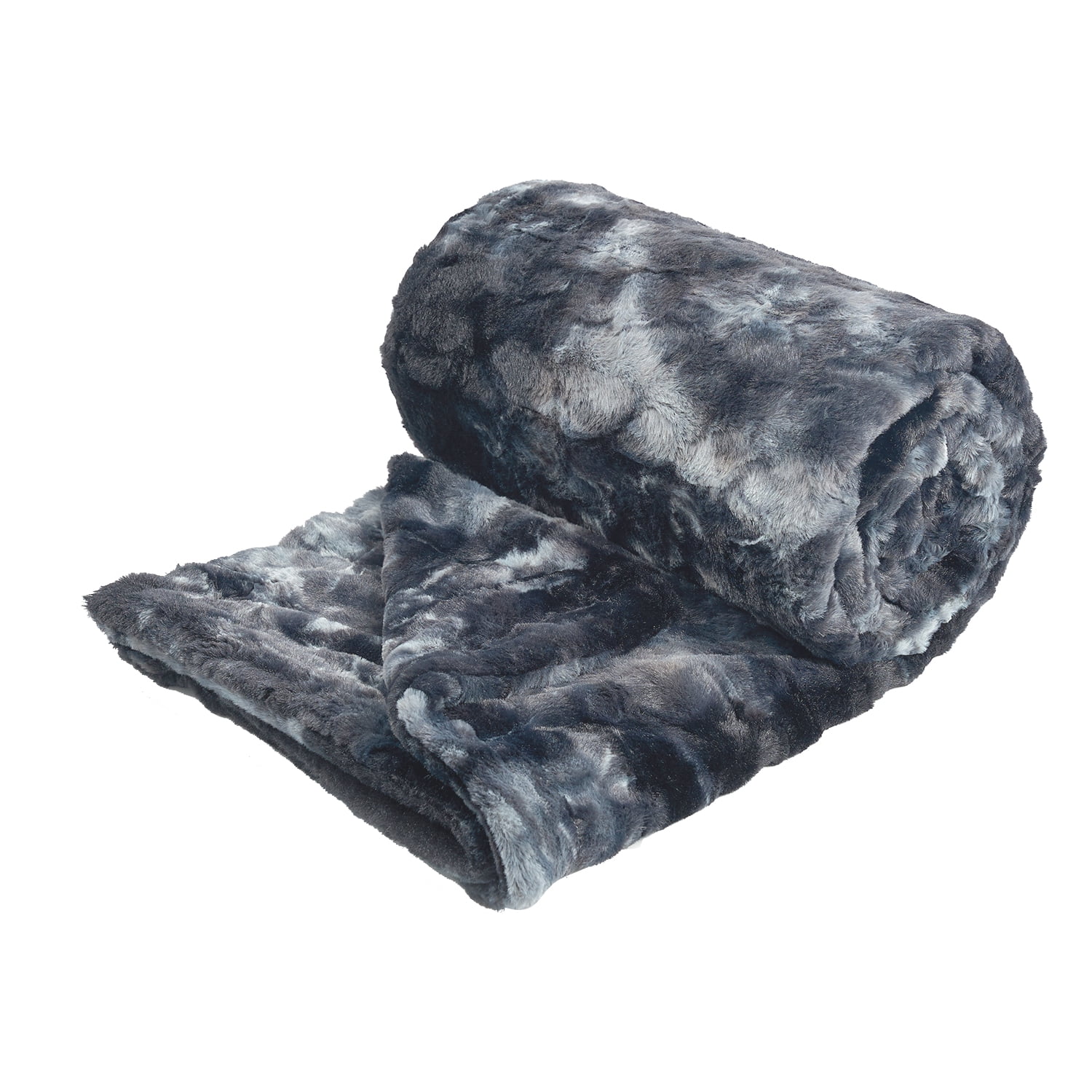 MOOFUN Faux Rabbit Fur Throw Blanket- 50x60 inches, Soft Fluffy Cozy Warm Fuzzy Machine Washable, Durable Blanket for Couch and Bed - Grey