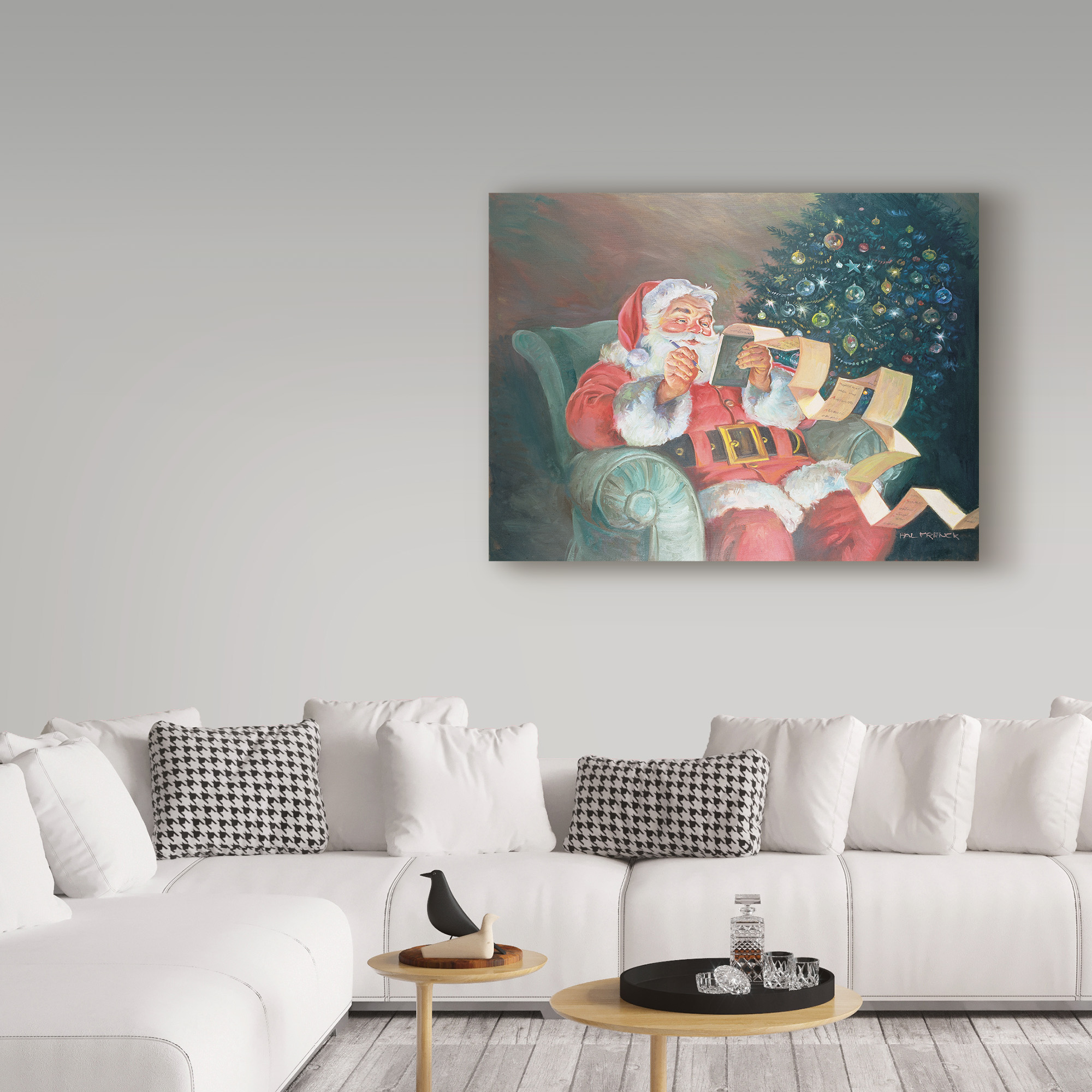 Trademark Fine Art 'Checking His List' Canvas Art by Hal Frenck