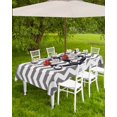 thumbnail image 4 of nqOlkjepod Grey Zigzag Outdoor Tablecloth with Umbrella Hole & Zipper, Coastal Nautical Anchor Stripes Rectangle Table Cover 60x102 Inch, Dining Waterproof Table Cloth Protector for Patio/Party, 4 of 7