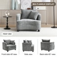 thumbnail image 6 of LITVZ Chenille Oversized Accent Chair and A Half, Large Armchair Reading Chairs for Bedroom, Living Room, Grey, 6 of 10