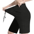 thumbnail image 4 of RYRJJ Womens Bermuda Shorts Lounge Loose Athletic Running Workout Shorts Casual Knee Length Yoga Shorts with Pockets(Black,S), 4 of 9