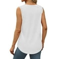 thumbnail image 5 of Fanxing Comfy Tank Tops for Women Summer Loose Fit Sleeveless T Shirts Solid Color Pocket Camisoles White,XXL, 5 of 7