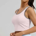 thumbnail image 4 of Sevevn Women's Contrast Trim Square Neck Crop Tank Top High Stretch Sleeveless Workout Cami Slim Fit Athletic Yoga Top, 4 of 5