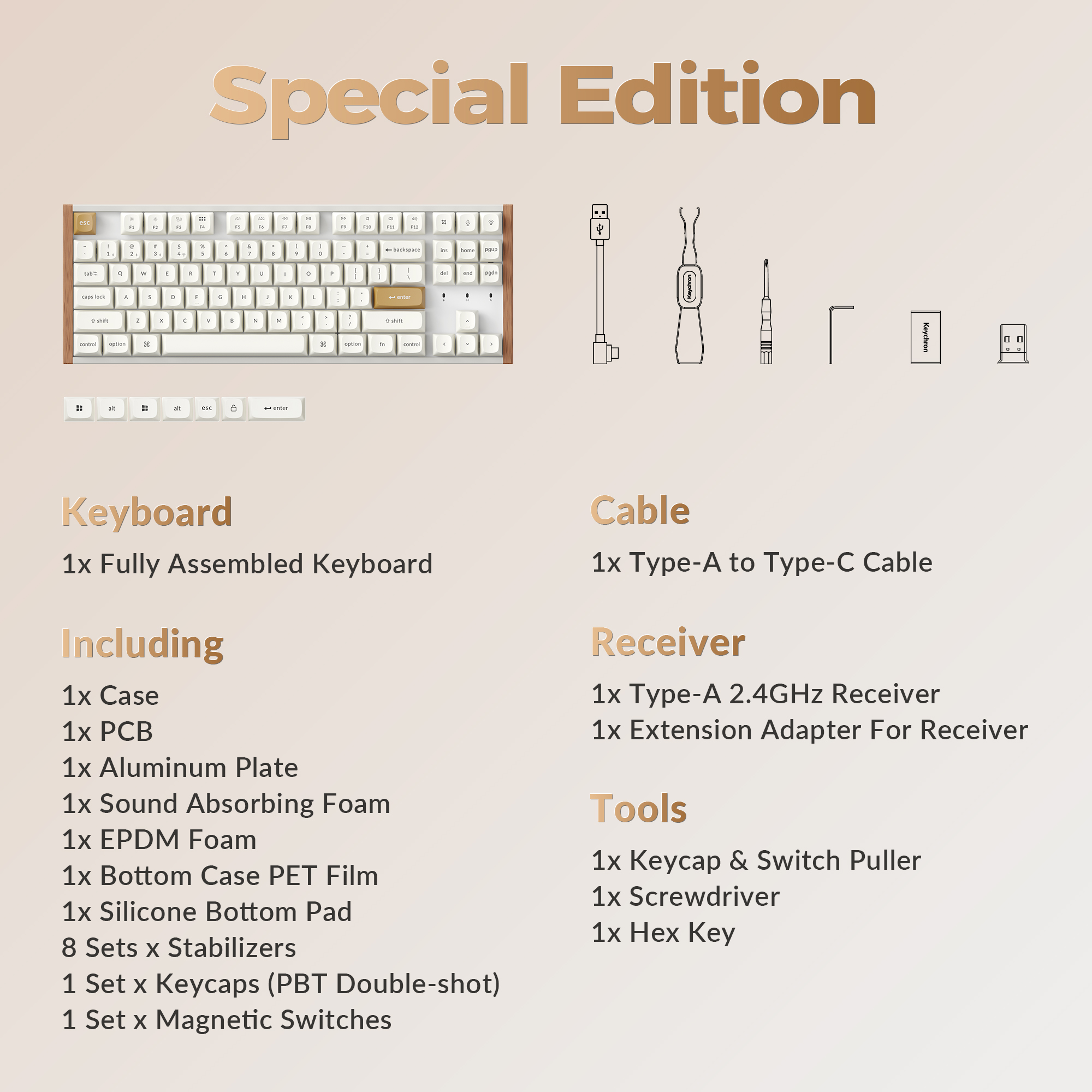 Keychron K8 HE 80% TKL Wireless RGB Magnetic Switch Keyboard, Rapid Trigger, QMK, 2.4G/BT, White