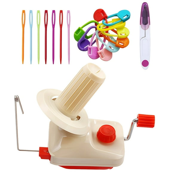 Yarn Winder for Crocheting, Manual Yarn Ball Winder, Adjustable Speed, Includes Yarn Guides, Plastic Yarn Winder, Ideal for Home Use and Crafting