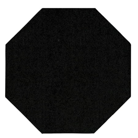 Black Octagon Rug - Saturn Collection Pet Friendly Area Rugs Black - 4' Octagon