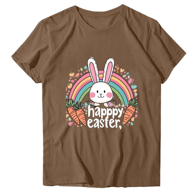 Camisetas de Manga Larga de las Mujeres, Impresión de Pascua Suelto Casual Cuello Redondo Suéter