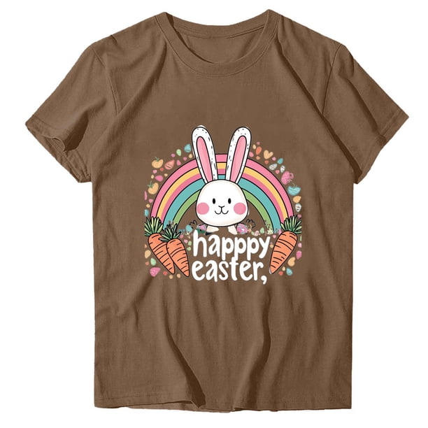 Camisetas de Manga Larga de las Mujeres, Impresión de Pascua Suelto Casual Cuello Redondo Suéter