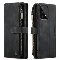 Jiahe Cover Design for Samsung Galaxy A53 5G Wallet Case with PU Leather Card Holder Slots Kickstand Magnetic Flip Folio Cases Zipper Pocket Shockproof Protective Cover for Samsung Galaxy A53 5G,Black