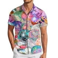 thumbnail image 1 of PMUYBHF Chemise à Manches Courtes Imprimée 3D Mode Sequins Mardi pour Hommes 9659 m, 1 of 5