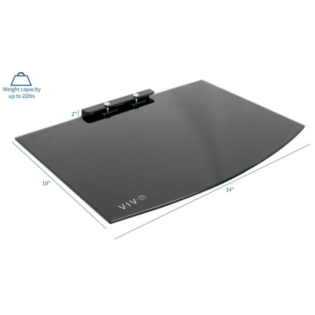 - VIVO Floating Wall Mount Tempered Glass Shelf for DVD Player, Gaming & AV Equipment (MOUNT-SF011)