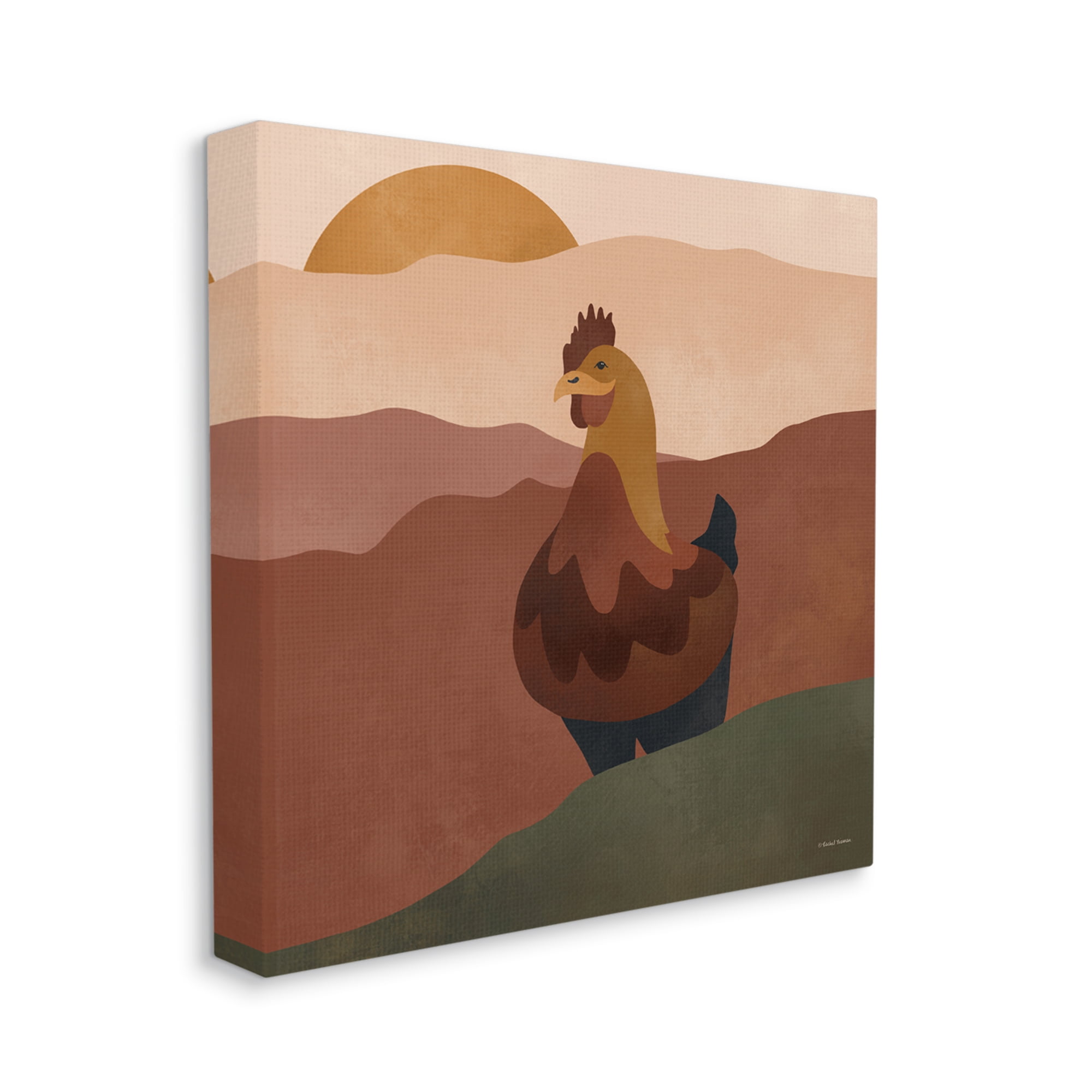 Stupell Industries Rooster in Nature Animals & Insects Painting Gallery Wrapped Canvas Art Print Wall Art, 30 x 30