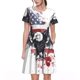thumbnail image 1 of Fotbe American Flag Eagle Art Vestido Largo de Moda para Mujer, Vestido Tipo Camiseta con Manga Corta y Estilo Casual a Rayas y Bloques de Color, 1 of 6