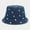 deep blue, variant on Four Seasons Denim Flower Embroidery Bucket Hat Fisherman Hat Outdoor Travel Sun Cap for Men and Women 181