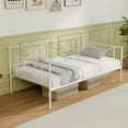 thumbnail image 4 of Costway Metal Daybed Frame Twin Size Mattress Foundation with Metal Slat Support Headboard, 4 of 10