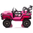 thumbnail image 4 of 24V 2-Seater Kids Ride On Truck Car with Parent Remote Control, 200W Dual Motors, 20.28" Wide Seat, Four-Wheel Suspension, MP3 & Bluetooth Music, LED Lights, Big Electric Car for Boys & Girls Ages 3+, 4 of 7