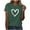 Green, variant on Women's Valentine's Day Printed Crew Neck Short Sleeve T-Shirt Top Graphic Tees