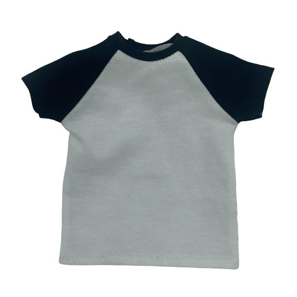 1/6 Disfraz de camiseta de manga corta para hombre, ropa de muñeca hecha a mano para modelo de muñeca de 12 pulgadas, Negro