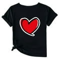 thumbnail image 2 of Womens Tops under $5 Valentine's Day Love Print Short Sleeve Round Neck T-Shirt Gifts for Her Black L, 2 of 4