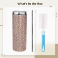 thumbnail image 5 of Botella de agua con diamantes de imitación Bling – Vaso de acero inoxidable aislado al vacío de 20 oz con pajita, elegante diseño brillante, mantiene las bebidas calientes/frías, perfecto para hidrata, 5 of 5