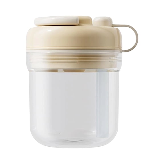 Ice Coffee Cup With Lid,2-In-1 Ice Cube Bottle With Straw,Press To Release Ice Cube Mold Bottle With Handle To Go Iced Coffee For Freezer, Travel, Gym & Home Use,C-Beige - 12x9.3cm