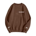 thumbnail image 4 of SOMOWI Chandails à Capuchon et Chandails Mode pour Femmes Imprimé Mode Coupe Ample Col Rond Chandail à Capuchon Brun Sortie Hauts d'Automne TG, 4 of 4