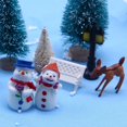 thumbnail image 4 of Miniature Christmas Tree Mini Sisal Trees with Wood Base Artificial Snow Frost Trees with Glitter Powder Trees Artificial Sisal Snow Frost Trees (Green), 4 of 7