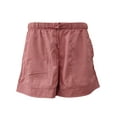 thumbnail image 5 of Wrcnote Women Mini Trousers Solid Color Short Pants High Waist Shorts Sport Baggy Bottoms Wide Leg Pink M, 5 of 6