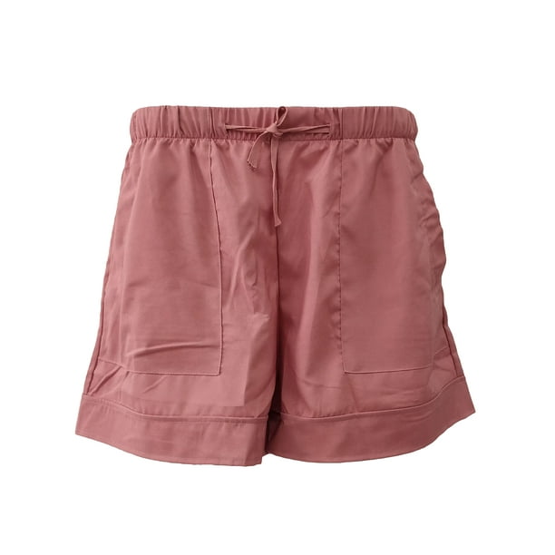 Ritualay Women Short Pants Solid Color Shorts Sport Loose Fit Mini Trousers  High Waist Lounge Bottoms Pink L