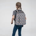 thumbnail image 5 of Naloa Popcorn On Blue Lines Print Lightweight DayBackpack Suitable for school, work, shopping, travel, etc., 5 of 5