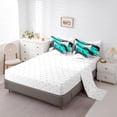 thumbnail image 5 of Homewish Black Teal Splash 7-Piece Bedding Comforter Set For Teens Boys Girls,Abstract Graffiti King Bedding Sets,Vintage Aesthetic Ultra Soft Bed Sheets,Luxury Bedroom Decor,Reversible, 5 of 8