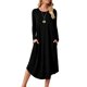 thumbnail image 1 of Women's Casual T-shirt Style Long-Sleeved Dress with Pockets for Autumn rouge color XXL, 1 of 4
