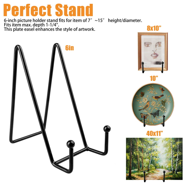  12 Pack 6Plate Stands for Display,Metal Plate Holders Display  Stands Can Be Used for Picture Stands,Book Stands for Display,Plate Display  Stands,Easel,Photo Frame Stands,Plaque Stands,Desktop Stand. : Home &  Kitchen