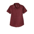 thumbnail image 3 of Port Authority LW809 Ladies Short Sleeve SuperPro React Twill Shirt, Burgundy, XS, 3 of 4