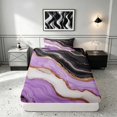thumbnail image 4 of Manfei Aesthetic Marble Twin Sheets, Marbling Metallic Bedding, Purple, Black and Gold, Black Reversible 3pcs1 Flat Sheet + 1 Fitted Sheet + 1 Pillowcase, 4 of 6
