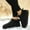 #353-Black, variant on Roncen Women's Winter Fleece-Lined Snow Boots - Fashion Casual Short Shaft Ankle Boots with Solid Color Round Toe and Thick Flat Sole for Warmth & Comfort