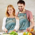thumbnail image 5 of Blue Gold Marble Pattern Apron-Garden Aprons for Women with Pockets-Cotton Linen Waterproof Kitchen Cooking Gardening Aprons Adjustable for Kitchen,Cooking,BBQ and Salon 33x27 Inch, 5 of 7