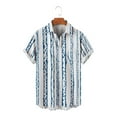 thumbnail image 1 of Floenr Mens T Shirts,Men's Lapel Chest Pocket Hawaiian Print Loose Short Sleeve Shirt, 1 of 4