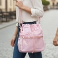 thumbnail image 4 of Hfppkn Polka Dot Drawstring Ita Handbag Clear Display Shoulder Bag for Daily Commute 35x14x36cm Pink, 4 of 7