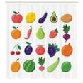 thumbnail image 2 of Ambesonne Fruits and Vegetables Shower Curtain, Diet Food, 69"Wx70"L, Multicolor, 2 of 4