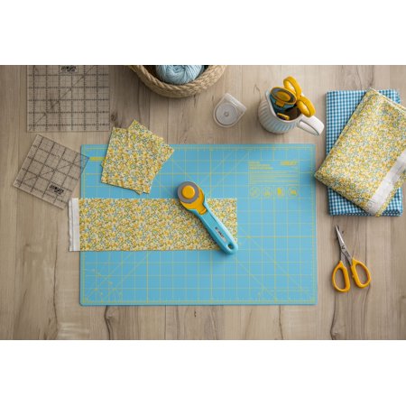 OLFA Splash Gridded Cutting Mat 12"X18"-Aqua