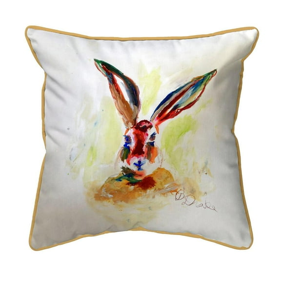 Betsy Drake Interiors Jack Rabbit Large Indoor/Outdoor Pillow 18x18