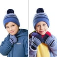 thumbnail image 5 of OZERO 2Pcs Kids Winter Knit Hat Gloves Set for 4-10 Year Boys and Girls, 5 of 8
