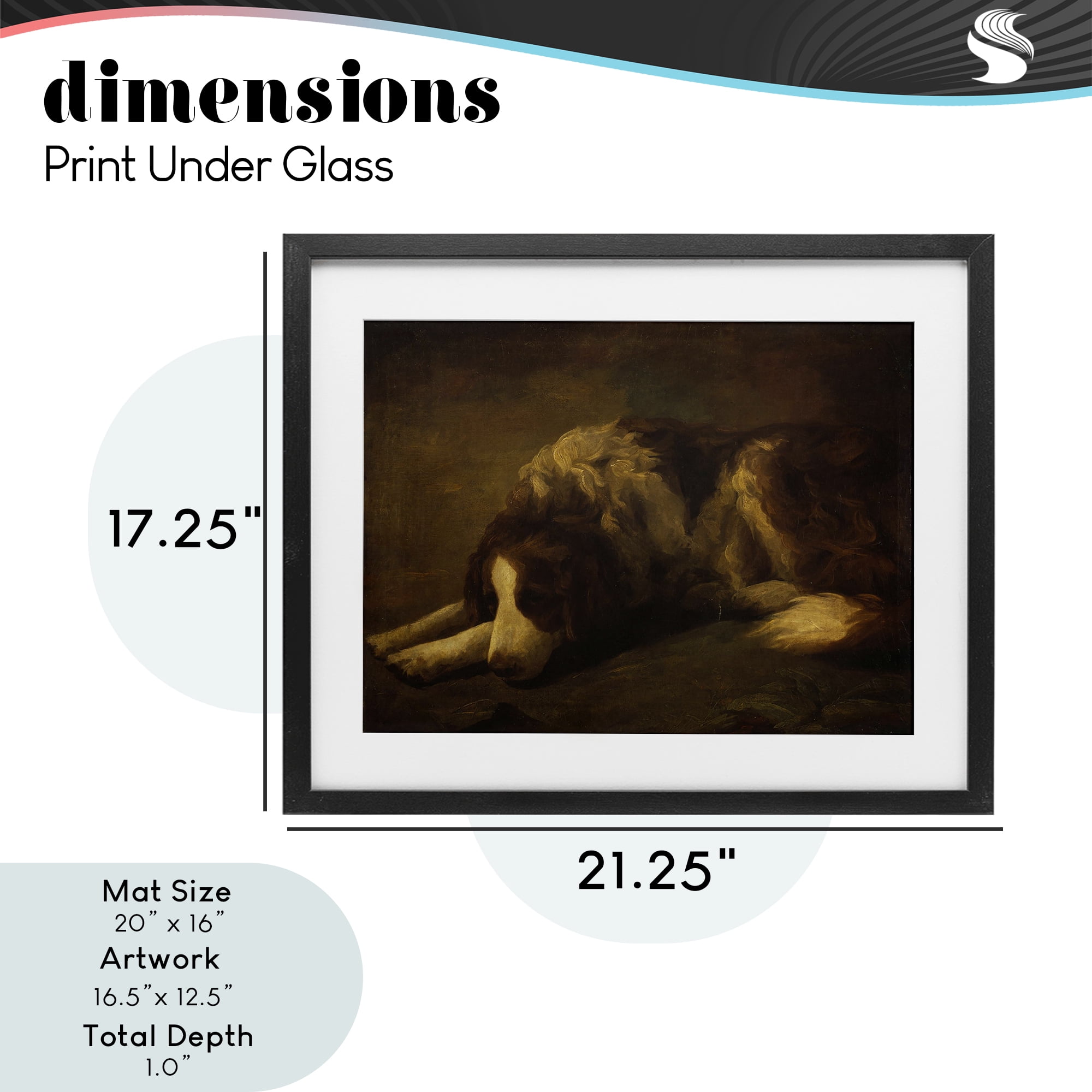 Stupell Industries Dim Lighted Classic Dog Black Framed Print Under Glass, design by Lil' Rue