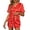 Christmas Red, variant on Ekouaer Women Silk Pajamas Set Short Sleeve Satin Sleepwear V-Neck 2 Piece Loungewear