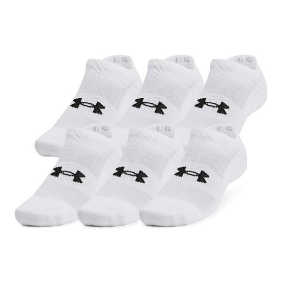 Under Armour Unisex - Men - Women Training Cotton No-Show Socks, 6 Pairs, Large