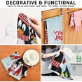 thumbnail image 7 of GZHJMY Merry Christmas Penguin Snowflake New Year Winter Kitchen Towels Dish Bar Tea Towel Dishcloths 1 Pack Super Absorbent Soft 18 x 28 inches, 7 of 7
