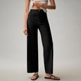 thumbnail image 5 of Fashionable stretch cotton cropped wide-leg jeans, casual ankle-length jeans, 5 of 9