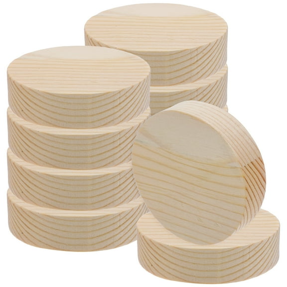 CRAFTHROU Beige Plastic Wood Slices for DIY Projects and Decoration Unpainted Smooth Surface Ideal for Hand Painting Kids Crafts 8x2cm